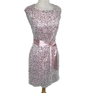 Venus women's size 4 pink sequin dress with satin belt‎ Swiftie Elegant Feminine